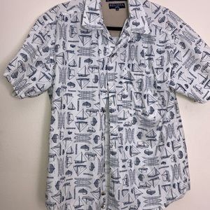Regatta Nautical theme Mens button down shirt